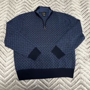 Jos. A. Bank navy blue quarter zip sweater